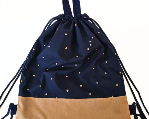 星ナップザック 白 黒 ハンドメイド 星ナップザック 白 黒 ハンドメイド 星ナップザック 白 黒