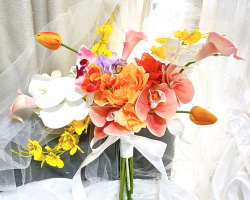 アーティフィシャルフラワーブーケ ウェディングブーケ 結婚式 造花クラッチブーケ アーティフィシャルフラワーブーケ 結婚式 クラッチブーケ