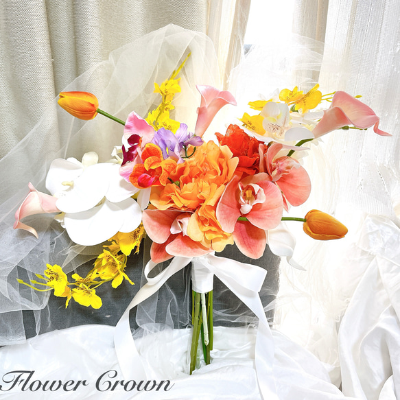 アーティフィシャルフラワーブーケ 結婚式 クラッチブーケ