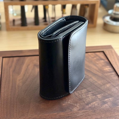 受注製作 Horweenシェルコードバン×ワイルドサドル ブラック 総手縫い