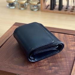 Horweenシェルコードバングリーン×栃木ワイルドサドルブラック L-zip 受注製作 Horweenシェルコードバン×ワイルドサドル ブラック 総手縫い