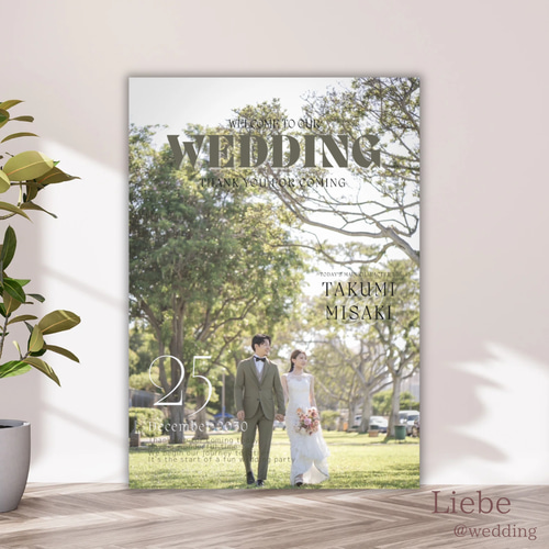 【期間限定お試し価格】 ウェルカムボード④】海外雑誌風⌇結婚式⌇wedding ウェルカム ウェルカムボード