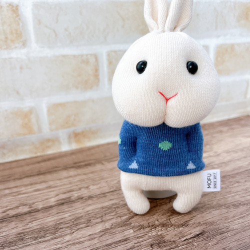 ハンドメイド 作家 pream うさぎ ぬいぐるみ ぽっけに手 可愛い白うさぎ ぬいぐるみ ‪- ̗̀ ꪔ̤ ̖́-‬ ぬいぐるみ