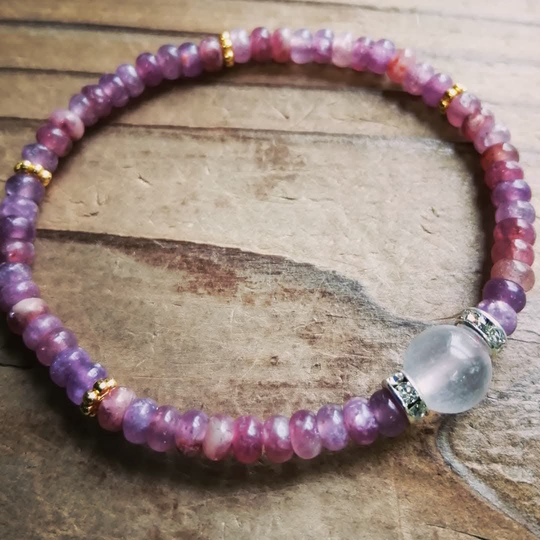 ◆レピドライト＆レインボームーンストーンのブレスレット 7500円（送料無料）