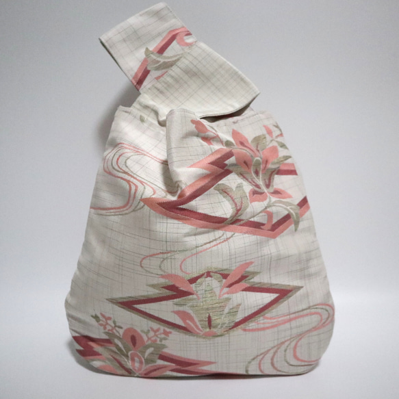 □着物帯リメイク□ ノットバッグ（KB2402-WPF） ハンドバッグ