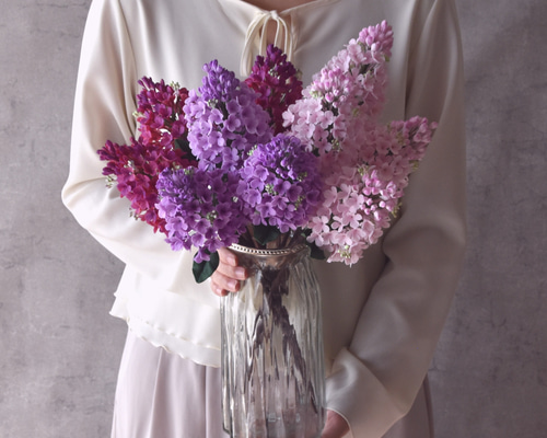 ◇粘土のお花◇ラッキー♡ライラック ミックス R1129 アートフラワー