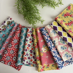 アンティーク古布・和裂・着物柄生地 大きめまとめて10枚・60 はぎれ