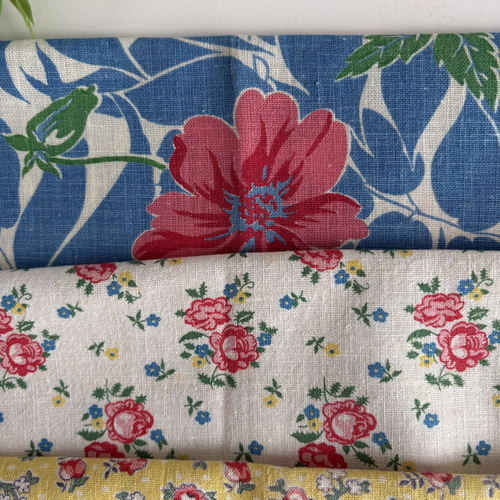 フィードサック・ヴィンテージファブリック2枚セット④【23cm × 27