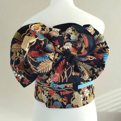 大人の変わり結び 寿ぎ 作り帯付け帯 胴巻き〜90cm 交織 和装小物（帯