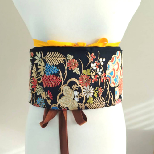 大人の変わり結び 寿ぎ 作り帯付け帯 胴巻き〜90cm 交織 和装