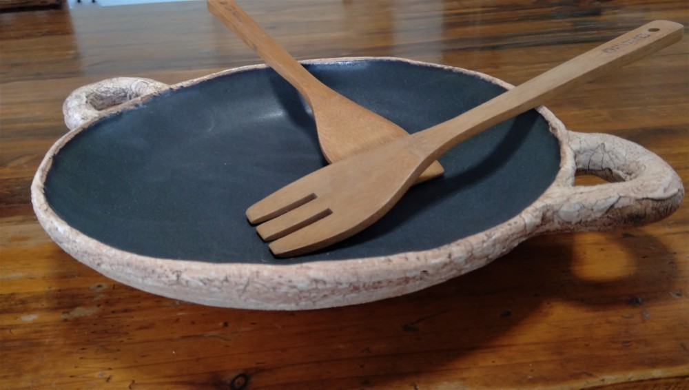 手付き陶板皿（中）