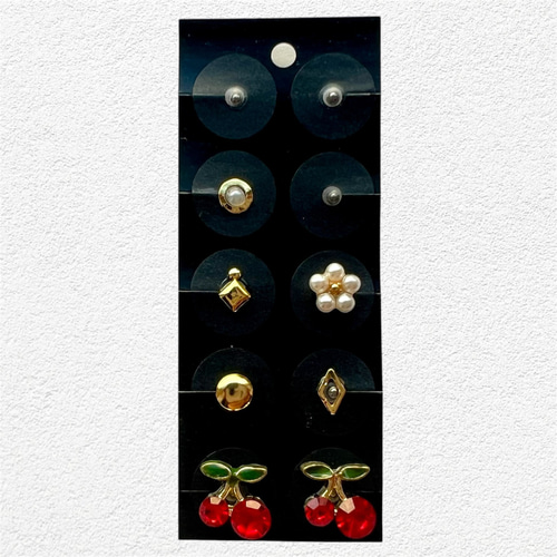 チェリー×パールフラワー/gold/stone color :perl】/耳ツボジュエリー