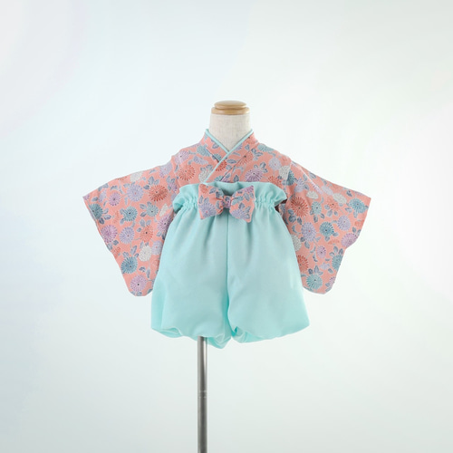 1着限定】正絹着物リメイク、ふんわりバルーンパンツのベビー袴 ピンク