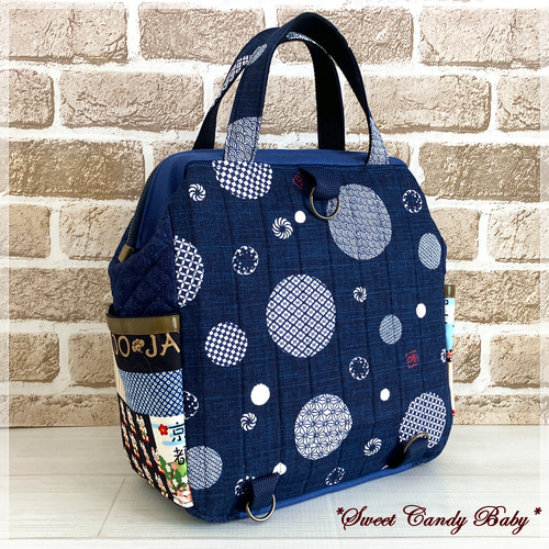☆小物じゃらじゃらミシンパッチ☆和柄2WAYワイヤーリュック