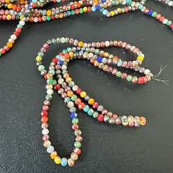 1連 3mm×2mm キラキラ 多面 ガラス ビーズ カラフル 6枚目の画像