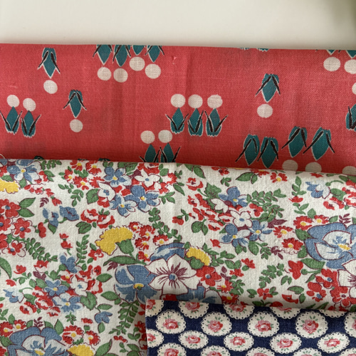 フィードサック・ヴィンテージファブリック2枚セット⑤【23〜24cm