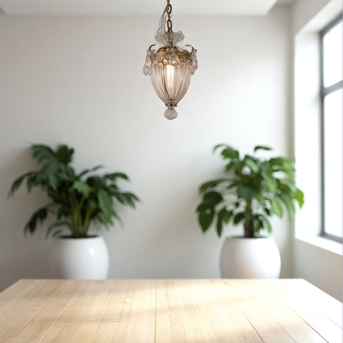 ペンダントランプ《アレシアの灯雫（とうしずく）》 （1灯）【LED電球付き・サイズ変更再販】