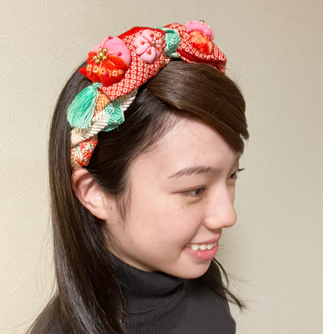 一点もの梅飾りのカチューシャ　head-dress plumwaltz 着物スタイルにも洋装にも