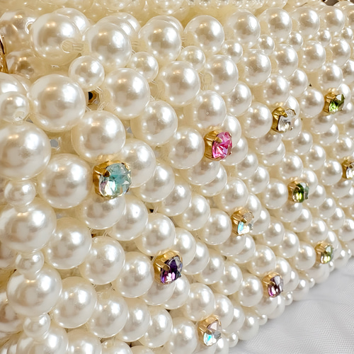 カラフルビジューの姫パールバッグ☆ビーズバッグ☆ 結婚式 披露宴