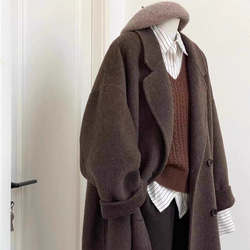 未使用　fall-in&co レディース　チェック　ウールコート　ハンドメイド ☆即納☆大人が着たいお洒落なウールコート イタリア製ウール100