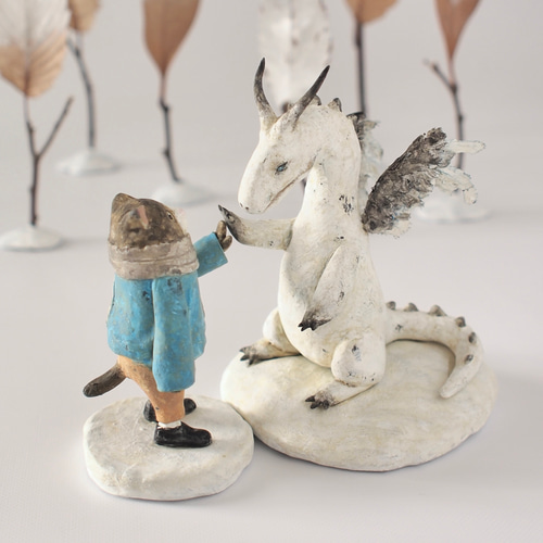 白竜との約束 - 塑像 - 立体・オブジェ Tokoro masayasu work 通販