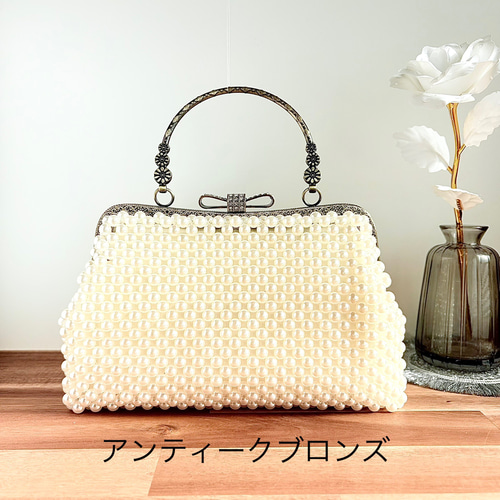 にこまる 美品  ビーズのパーティーバック  結婚式  入園入学  卒業式 partybag8267.jpg