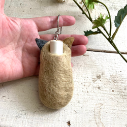 オリジナル 羊毛 フェルト リップケース 印鑑ケース ハンドメイド 8枚目の画像