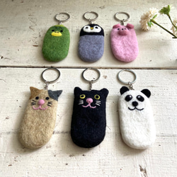 オリジナル 羊毛 フェルト リップケース 印鑑ケース ハンドメイド 3枚目の画像