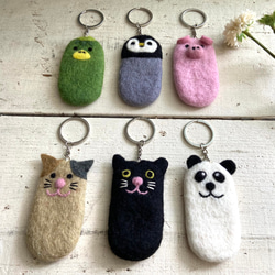 オリジナル 羊毛 フェルト リップケース 印鑑ケース ハンドメイド 4枚目の画像