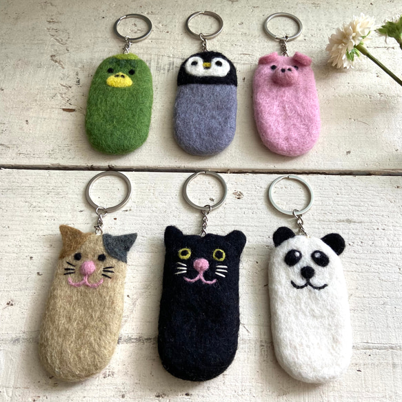 オリジナル 羊毛 フェルト リップケース 印鑑ケース ハンドメイド 4枚目の画像