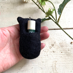 オリジナル 羊毛 フェルト リップケース 印鑑ケース ハンドメイド 9枚目の画像