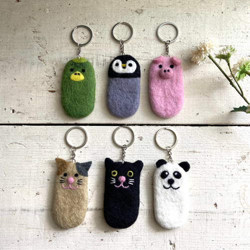 オリジナル 羊毛 フェルト リップケース 印鑑ケース ハンドメイド