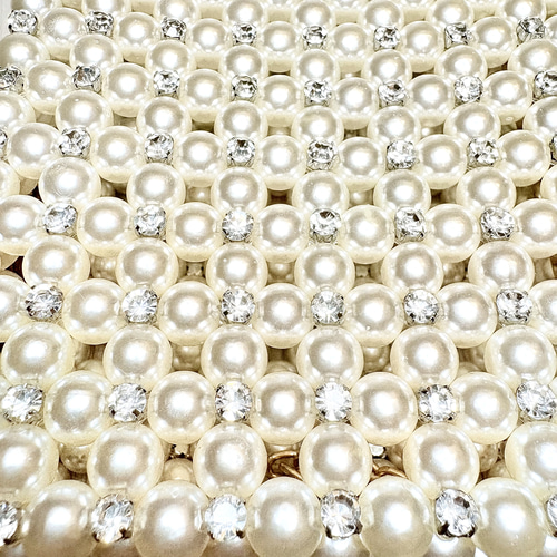 キラキラビジューとパールの大人クラッチバッグ☆ビーズバッグ☆結婚式