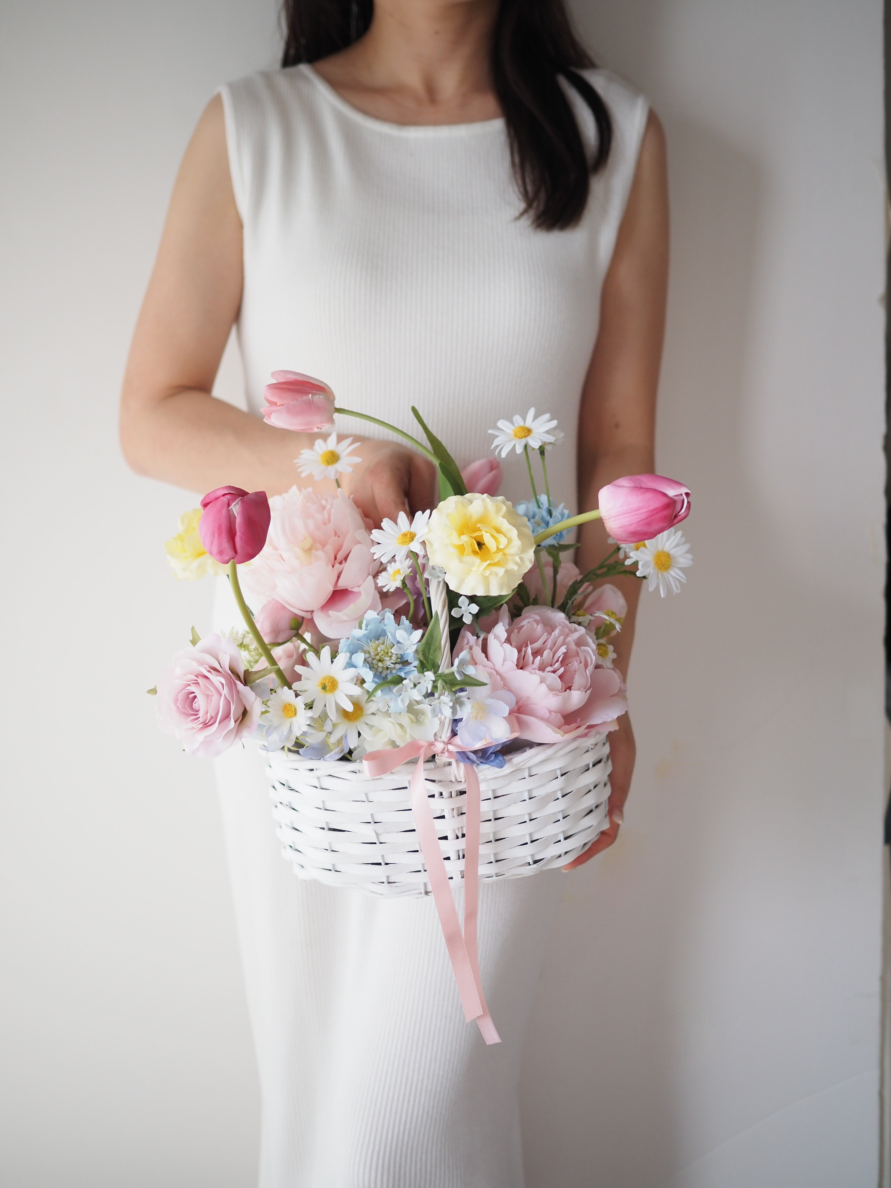 本物の bouquet アーティフィシャルフラワーブーケ milky color フラワー・リース