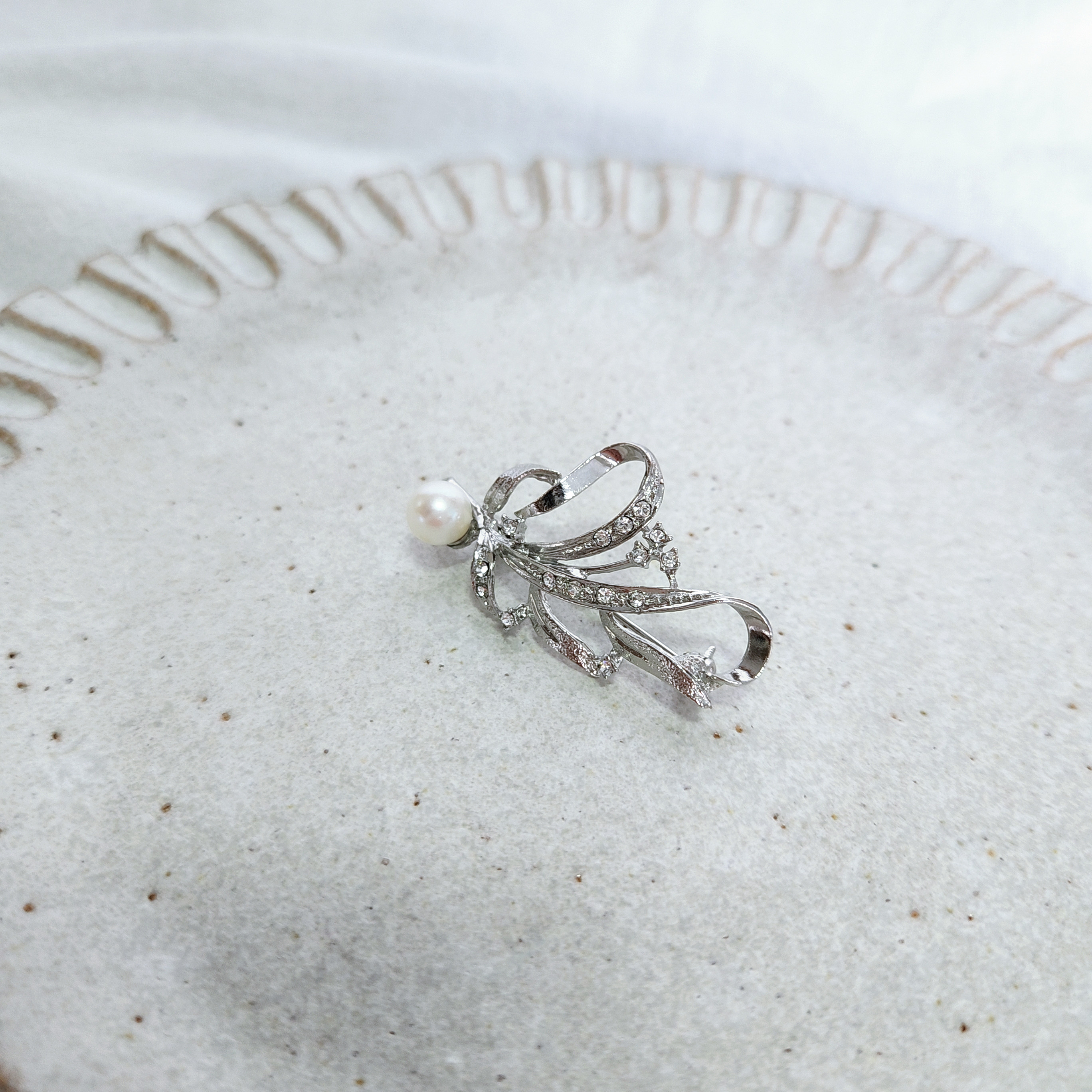 あこや真珠　パール　ブローチ　シルバー