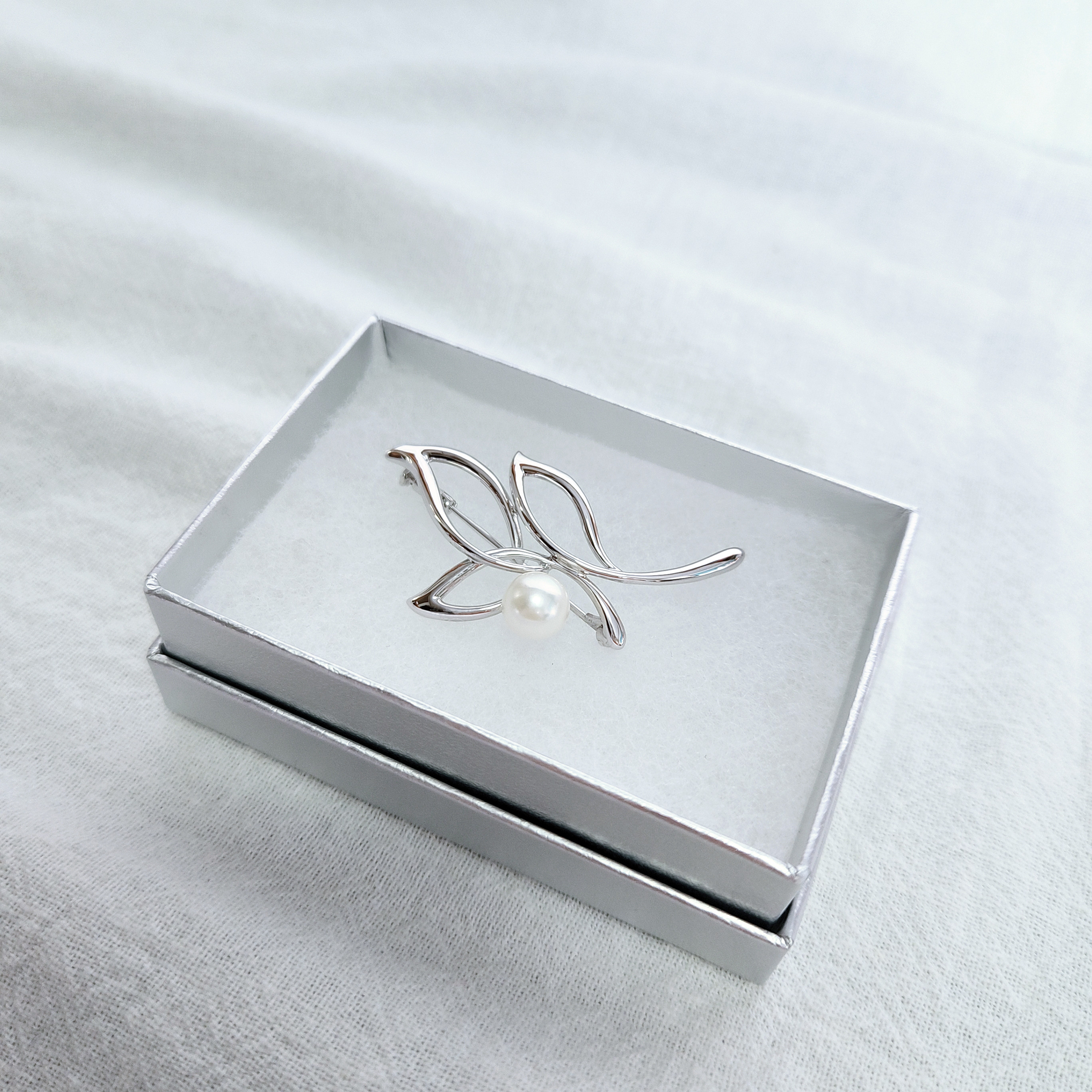 あこや真珠　ブローチ　【Silver925】パールブローチ