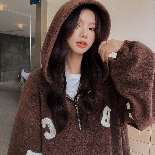 大人気作家さま　パフ袖パーカーワンピース　ミニ千鳥ブラウン 大人気作家さま パフ袖パーカーワンピース ミニ千鳥ブラウン 大人気