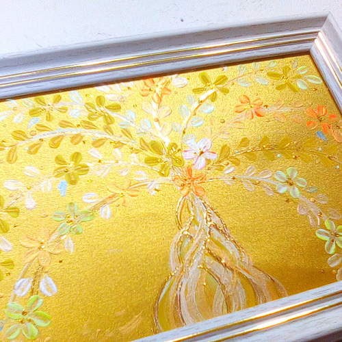 風水開運絵画◇金箔 金のなる木〜六芒星〜招財樹　黄金樹　ウェルカムゴールド　原画 風水開運絵画 金箔光 金のなる木〜六芒星〜招財樹 黄金樹