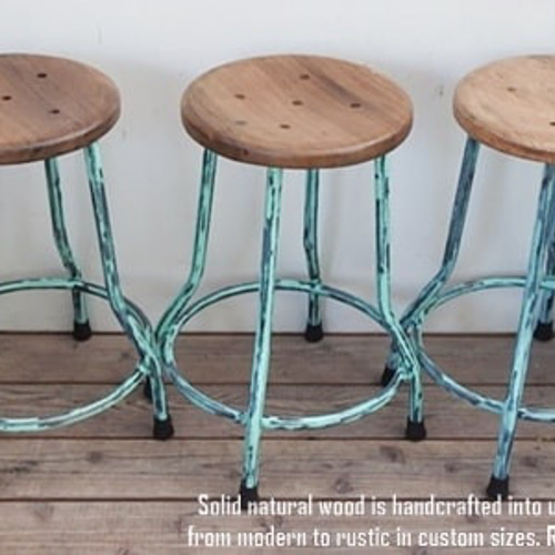 ヴィンテージ風ミントグリーン木製椅子