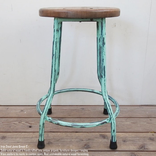 ヴィンテージ風ミントグリーン木製椅子