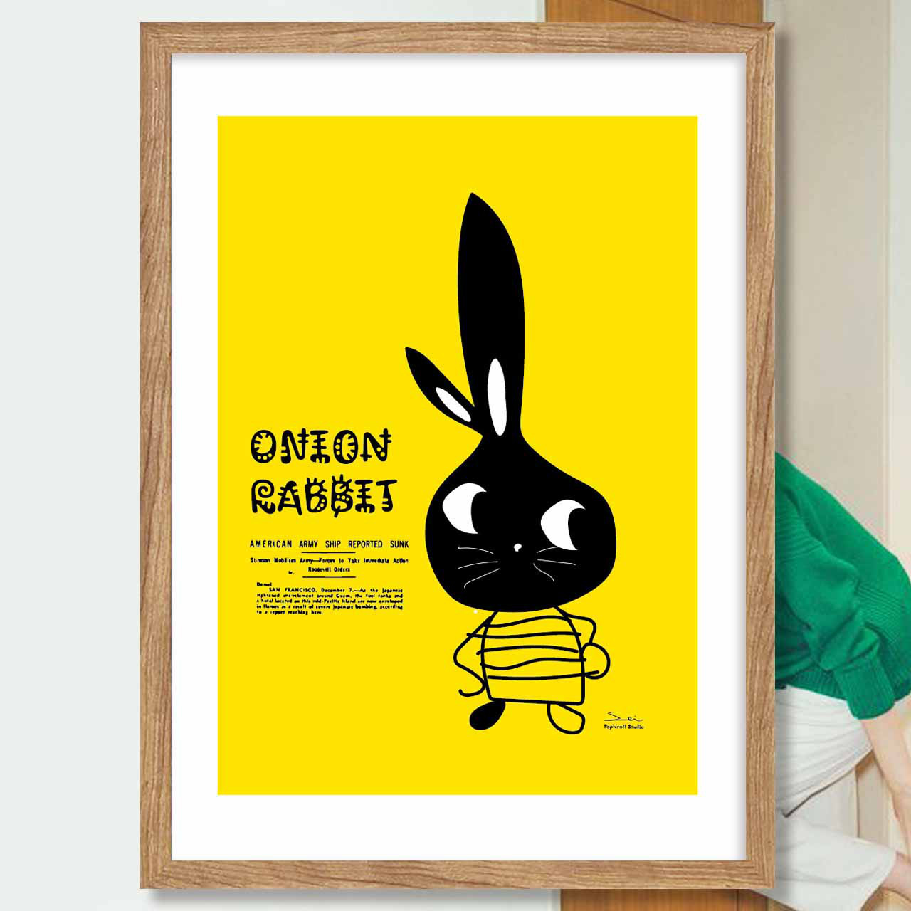 オニオンラビット　うさぎ　お気に入り8000件突破　イラスト　ポスター　A4〜A1　アート  アートポスター　3294