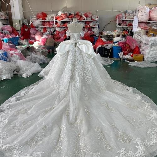 新作 ブライダル スレンダーライン 2ways ストーン フランスレース