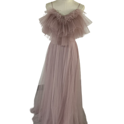 パーティードレス プリーツドレス キャミソール ファスナー ピンク紫  