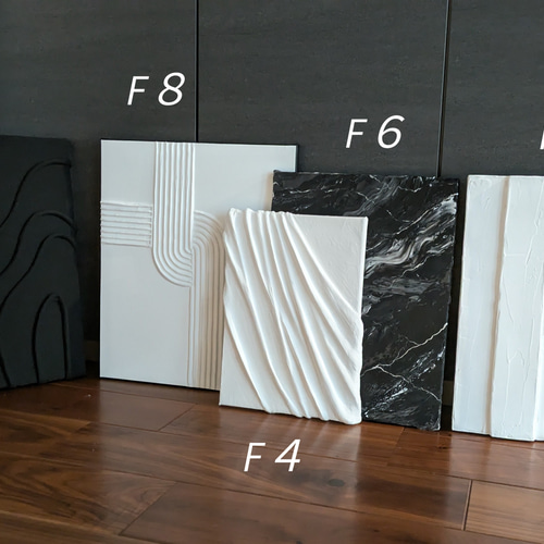 F8(45.5cm×38cm) テクスチャーアート ライン 海外インテリア パネル