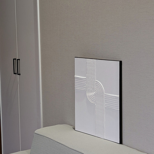 F8(45.5cm×38cm) テクスチャーアート ライン 海外インテリア パネル