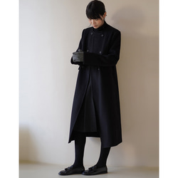 カシミア100%※ブラックポンチョ 最高級生地です＾＾ 黒革 コート