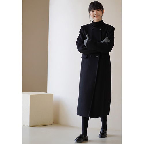 美品✨ルネ コットンツイード Aライン ロングコート デザインボタン付き36 美品✨ルネ コットンツイード Aライン ロングコート デザイン