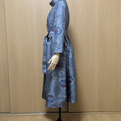 着物リメイクワンピース3459 SOLD 着物リメイク ワンピース 大島紬 M〜L ワンピース さらあお 通販