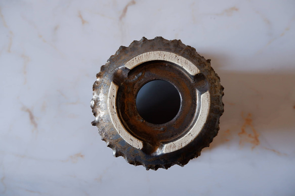 3.5号燻し金彩羽衣鉢780　塊根植物　多肉植物　盆栽　植木鉢　作家鉢　沖縄 7枚目の画像