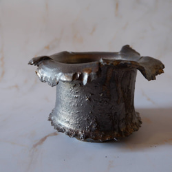 3.5号燻し金彩羽衣鉢780　塊根植物　多肉植物　盆栽　植木鉢　作家鉢　沖縄 3枚目の画像